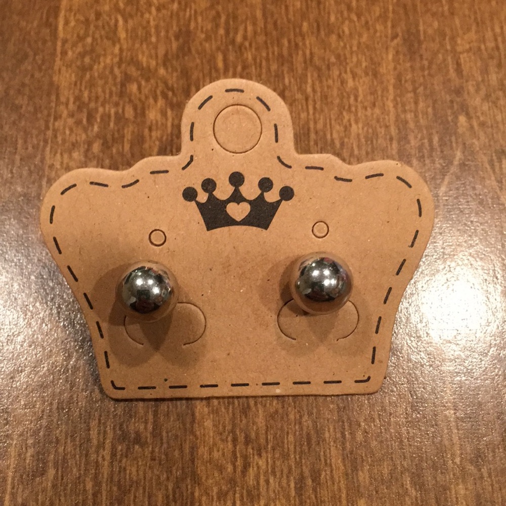 Shiny round ball earrings
